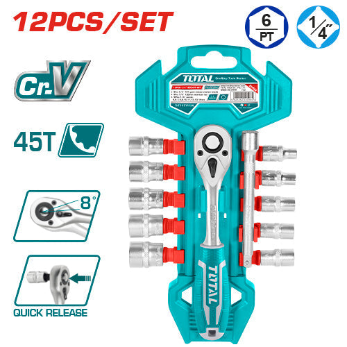 12 Pcs 1/4 Socket Set