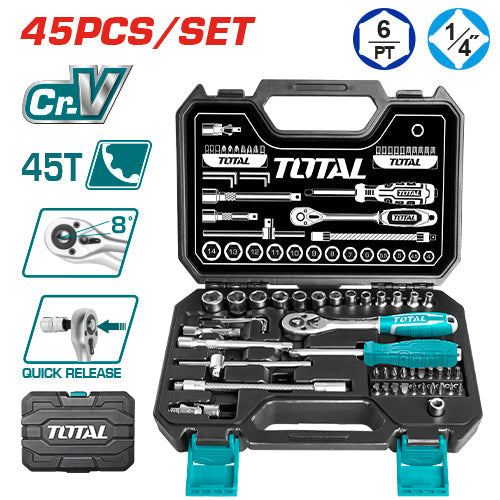 45 Pcs 1/4 Inch Socket Set